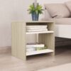 Bedside Cabinets 2pcs White and Sonoma Oak 40x30x40cm Chipboard