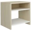 Bedside Cabinets 2pcs White and Sonoma Oak 40x30x40cm Chipboard