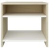Bedside Cabinets 2pcs White and Sonoma Oak 40x30x40cm Chipboard