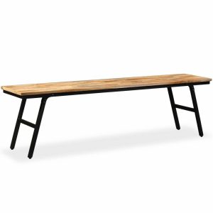 Industrial Style Bench Reclaimed Teak and Steel 160x35x45 cm