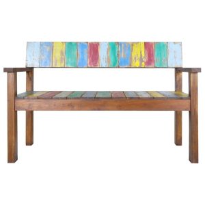 Bench Solid Reclaimed Boat Wood 125x51x80 cm
