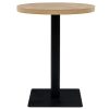 Bistro Table MDF and Steel Round 60x75 cm Oak Colour