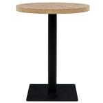 Bistro Table MDF and Steel Round 60×75 cm Oak Colour 3