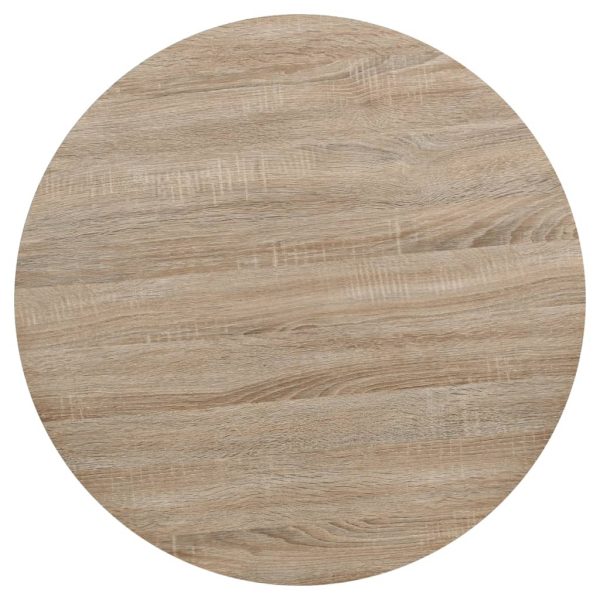 Bistro Table MDF and Steel Round 80x75 cm Oak Colour