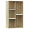Book Cabinet/Sideboard White and Sonoma Oak 45x25x80 cm
