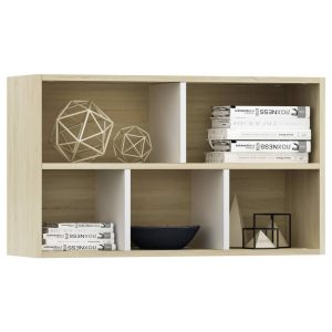 Book Cabinet/Sideboard White And Sonoma Oak 45X25X80 Cm