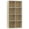Book Cabinet/Sideboard White and Sonoma Oak 66x30x130 cm