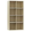 Book Cabinet/Sideboard White and Sonoma Oak 66x30x130 cm