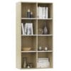 Book Cabinet/Sideboard White and Sonoma Oak 66x30x130 cm