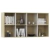 Book Cabinet/Sideboard White and Sonoma Oak 66x30x130 cm