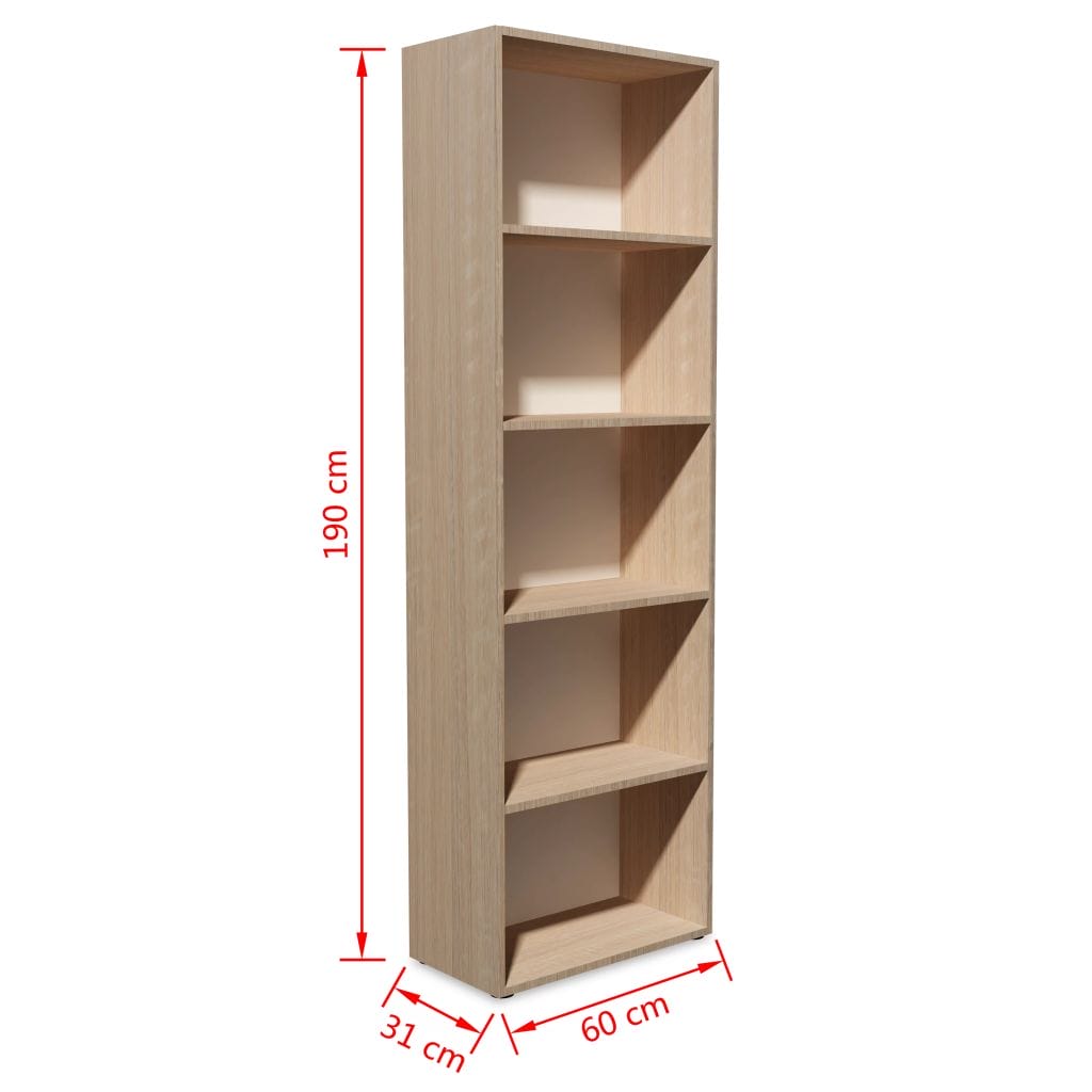 Bookshelf Chipboard 60x31x190 cm Oak