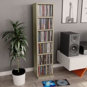 CD Cabinet Sonoma Oak 21x16x88 cm Chipboard