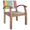 Chair with Armrests Solid Reclaimed Boat Wood 55x63x75 cm