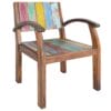 Chair with Armrests Solid Reclaimed Boat Wood 55x63x75 cm