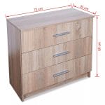Chest of Drawers Chipboard 71x35x69 cm Oak 6