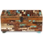 Coffee Table Box Chest Solid Reclaimed Wood 80x40x35 cm 6