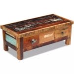 Coffee Table Drawers Solid Reclaimed Wood 90x45x35 cm 3