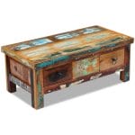 Coffee Table Drawers Solid Reclaimed Wood 90x45x35 cm 4