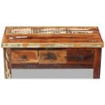 Coffee Table Drawers Solid Reclaimed Wood 90x45x35 cm 6
