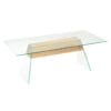 Coffee Table MDF and Glass 110x55x40 cm Oak Colour