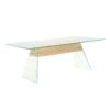 Coffee Table MDF and Glass 110x55x40 cm Oak Colour
