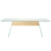 Coffee Table MDF and Glass 110x55x40 cm Oak Colour