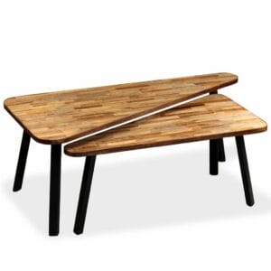 Coffee Table Set 2 Pieces Reclaimed Teak
