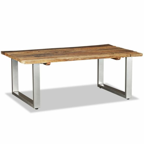 Coffee Table Solid Reclaimed Sleeper Wood 100X60X38 Cm