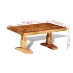 Coffee Table Solid Reclaimed Wood 7