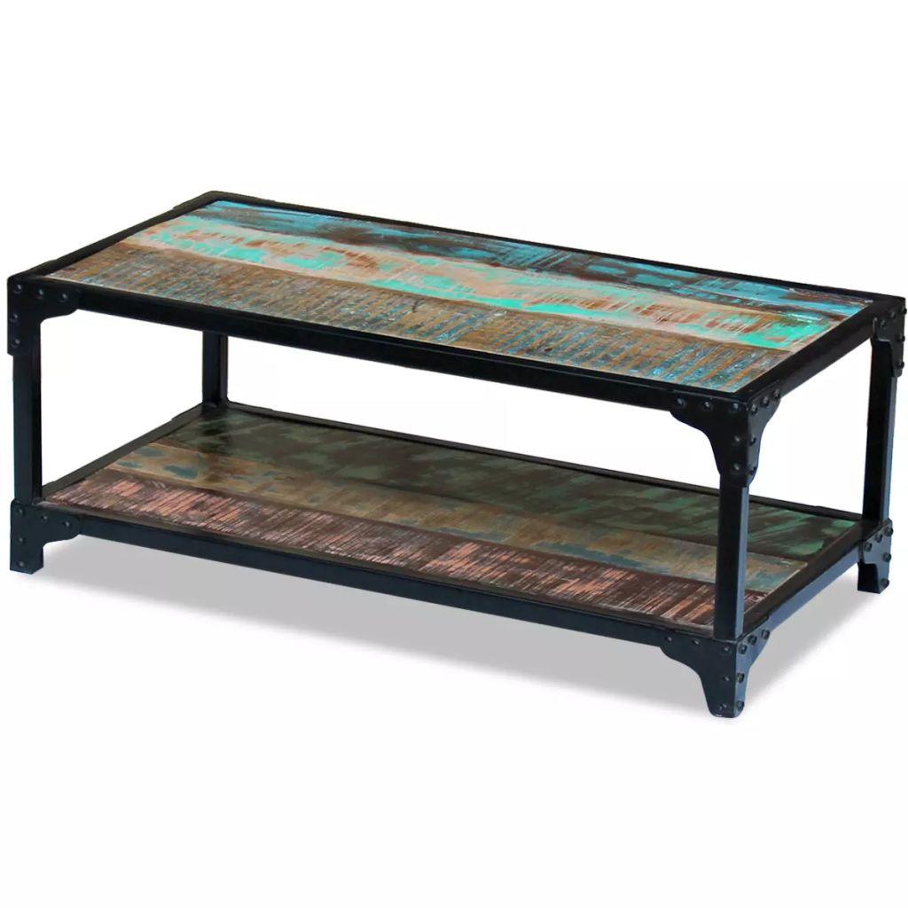 Industrial Coffee Table Solid Reclaimed Wood & Metal