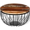 Birdcage Coffee Table Solid Reclaimed Wood & Metal