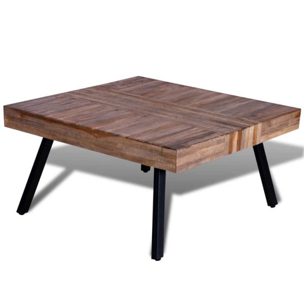 Coastal Coffee Table Square Reclaimed Teak Wood