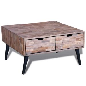 Coffee Table with 4 Drawers Reclaimed Teak Wood