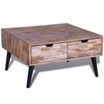 Coffee Table with 4 Drawers Reclaimed Teak Wood 3