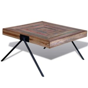 Coastal Coffee Table with V-shaped Legs Reclaimed Teak Wood