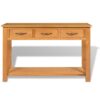 Console Table 118x35x77 cm Solid Oak Wood