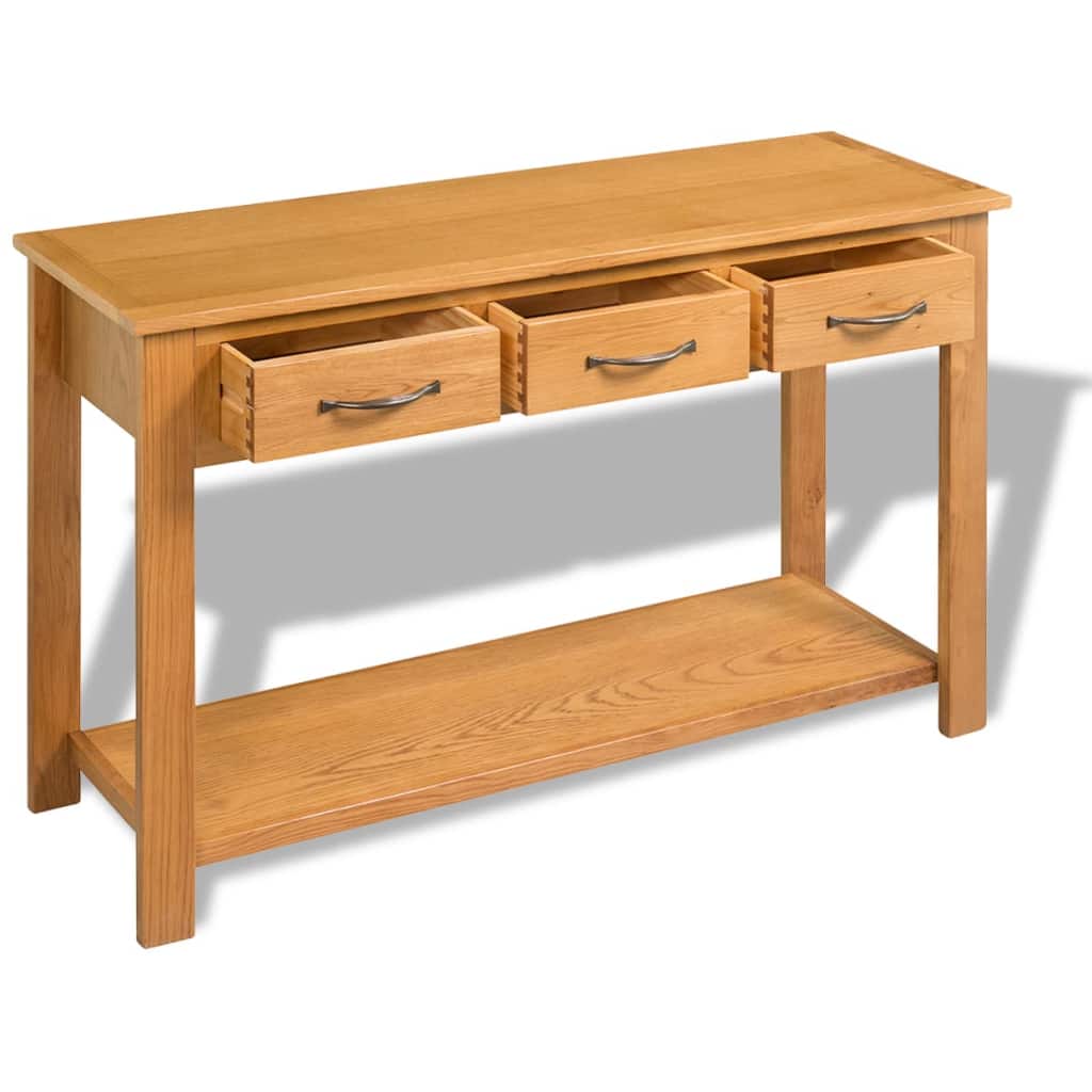 Console Table 118x35x77 cm Solid Oak Wood