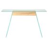 Console Table MDF and Glass 120x30x76 cm Oak Colour