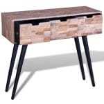Console Table with 3 Drawers Reclaimed Teak Wood 3