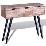 Console Table with 3 Drawers Reclaimed Teak Wood 6
