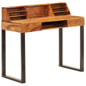 Desk 110x50x94 cm Solid Sheesham Wood and Steel