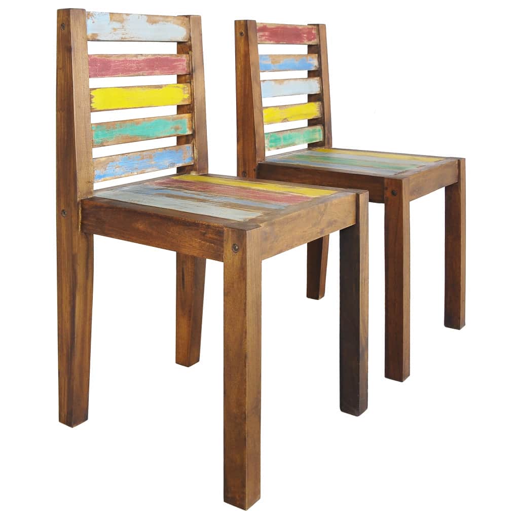 Dining Chairs 2 pcs Solid Reclaimed Boat Wood 45x45x85 cm