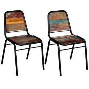 Dining Chairs 2 pcs Solid Reclaimed Wood 44x59x89 cm