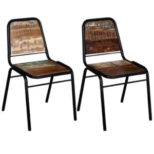 Dining Chairs 2 pcs Solid Reclaimed Wood 44x59x89 cm