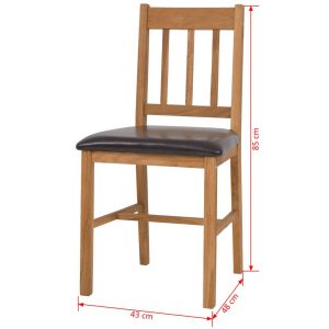 Dining Chairs 4 Pcs Solid Oak 43X48X85 Cm