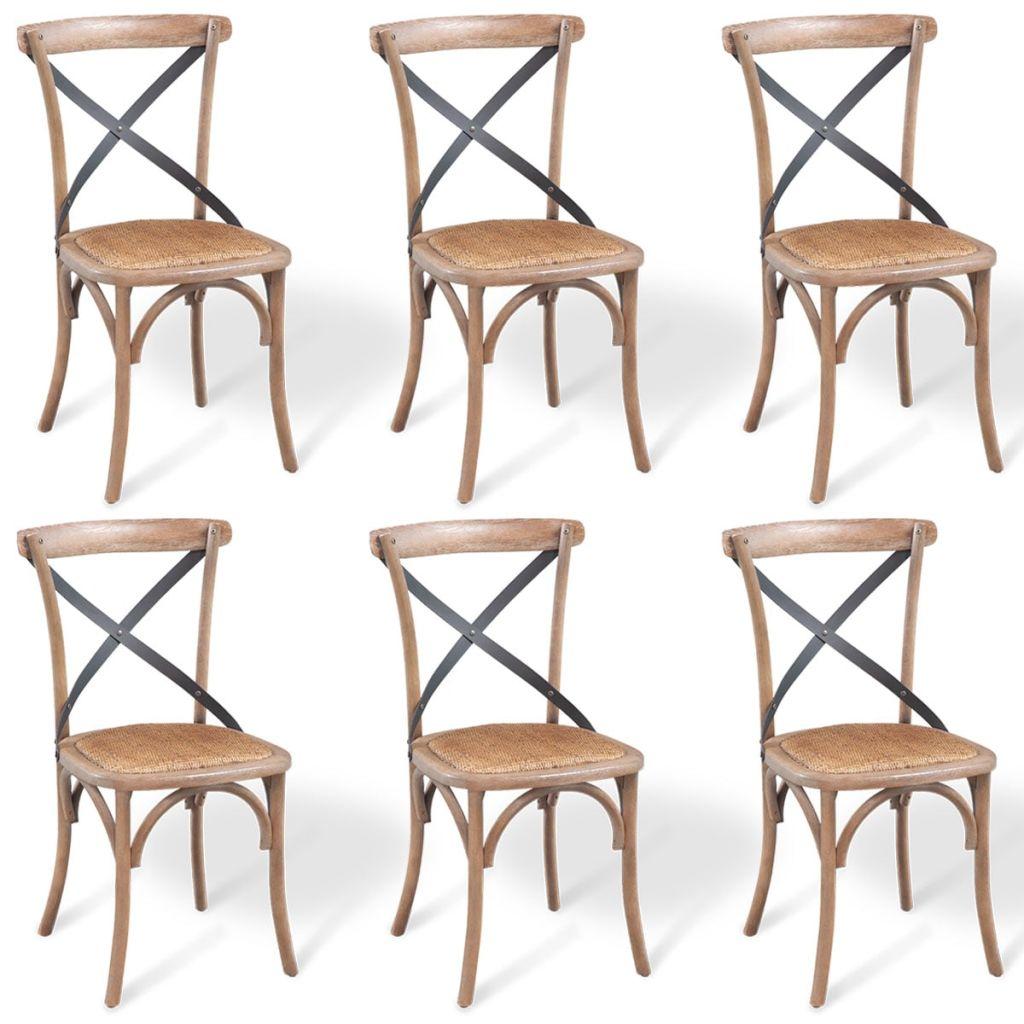 Dining Chairs 6 pcs 48x45x90 cm Solid Oak Wood