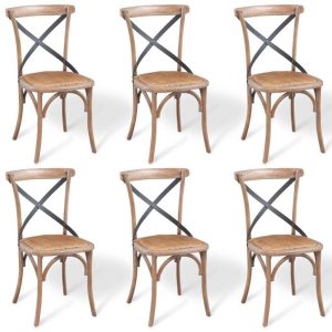 Dining Chairs 6 pcs 48x45x90 cm Solid Oak Wood