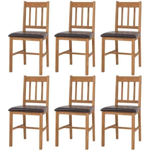 Dining Chairs 6 Pcs Solid Oak 43X48X85 Cm