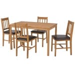 Dining Room Set 5 Pieces Solid Oak 2