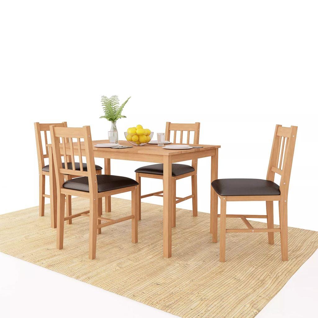 Dining Room Set 5 Pieces Solid Oak